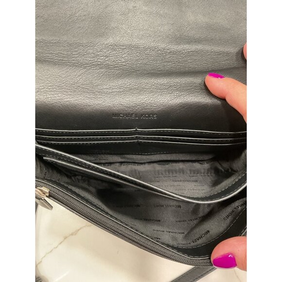 MICHAEL KORS Black Suede & Leather Brooklyn Grommet Crossbody Bag - Picture 4 of 8